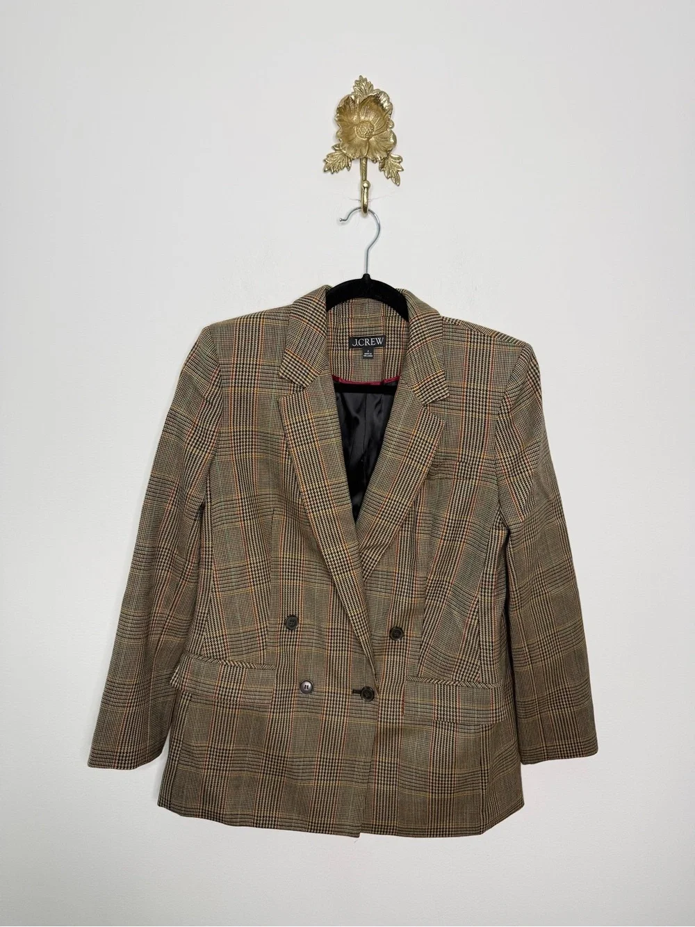 J.Crew Double-breasted Blazer Glen Plaid Wool 2
